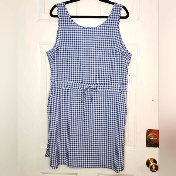 Emma & Michele Dresses & Skirts - EMMA & MICHELE Womens size XL blue white checkered gingham dress with pockets